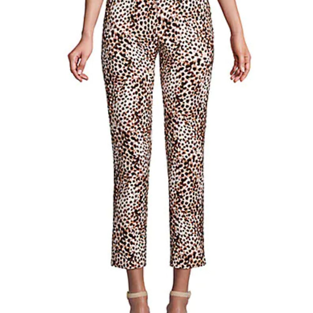 Kelly Animal Printed Pants Khaki Sand Crop Ankle